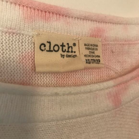 Cloth by Design Pink Tie Dye front tie sweater XS lightweight shirt style - Picture 3 of 5